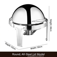 Luxuriöses Silbernes Chafing Dish Buffet-Set mit Wärmeerhaltung und Klappdeckel für Hotels & Restaurants