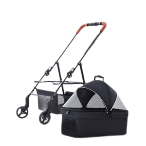 รถเข็นสำหรับสัตว์เลี้ยงสุดหรู kinderwagen voor huisdieren รถเข็นสุนัขสีชมพูแบบพับได้ - Product Image 6