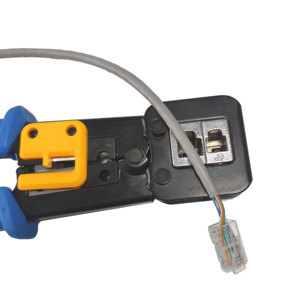 เครื่องมือเข้าหัวสายแลน OEM แบบใช้คีมย้ำสาย Eazy Crimp สำหรับสาย Cat5e Cat6  ชนิด RJ45  วัสดุเหล็กเกรด DIY - Product Image 5