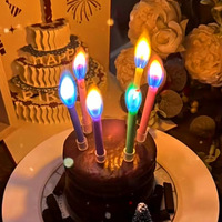 Vente en gros de bougies magiques pour décoration de gâteau d'anniversaire Fournitures de fête pour enfants Feux d'artifice à flamme de couleur amusante Bougies d'anniversaire
