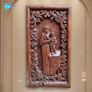 Escultura de Relieve de Pared de Bronce Antiguo Religioso con Ángeles, <span class=keywords><strong>Santos</strong></span> y Leones, Arte de Bajorrelieve Arquitectónico <span class=keywords><strong>para</strong></span> Iglesia - Product Image 3