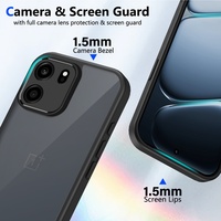 Coque pour OnePlus Nord CE6 5G Version Globale, Ultra Fine, Cadre en TPU Souple, Dos en PC Noir Mat Transparent, Protection Antichoc pour Téléphone