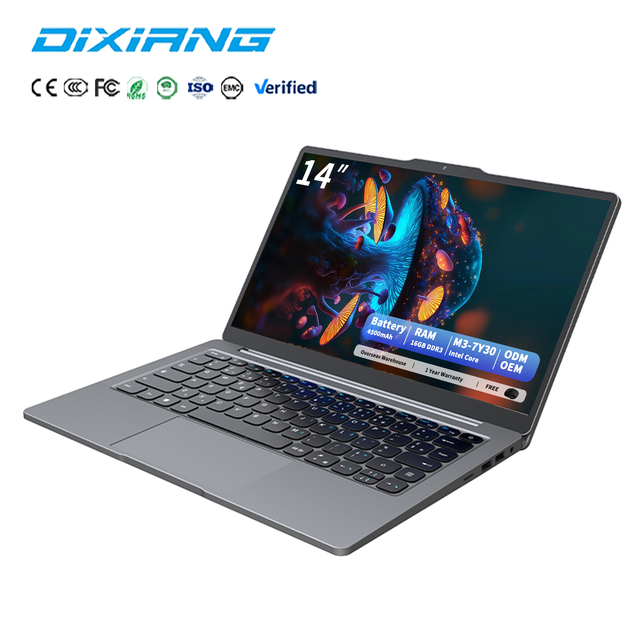 Wholesale Computer OEM 14 Inch Laptop Core M3 7Y30 IPS FHD 16GB RAM 256GB SSD School Portable Touch Screen Windows 11 PC Factory