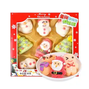 Hot Selling New Arrival gift packaging halal sweet Christmas cotton candy animals manufacturer marshmallows candy