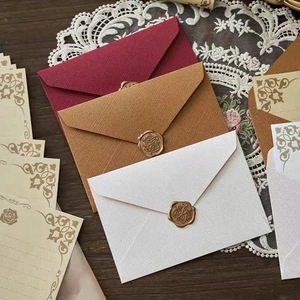 <span class=keywords><strong>Enveloppe</strong></span> d'invitation de <span class=keywords><strong>mariage</strong></span> personnalisée simple style occidental lin texture papier <span class=keywords><strong>kraft</strong></span> papeterie - Product Image 4