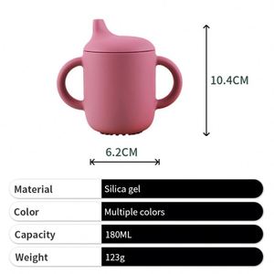 Gobelet d'apprentissage en silicone pour enfants, sans BPA, avec poignée, vente en gros 2024, promotion pour bébés - Product Image 2