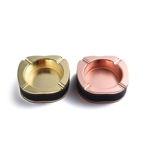 ที่เขี่ยบุหรี่หนัง PU ผสมโลหะสังกะสีสุดหรู สไตล์โบราณ พร้อมโลโก้สั่งทำ ขายดี - Product Image 1