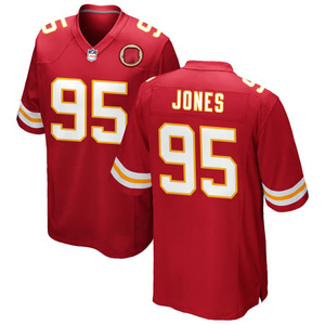 2026 Rood Kansas City Jersey Custom American Football Shirts Gestikte Geborduurde Jeugd Uniformen Sportkleding met Logo's - Product Image 6