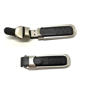 leather USB Flash Drive swivel USB key leather promotional gift leather usb stick with keyring 2 4 6 8 16 32 128 256GB