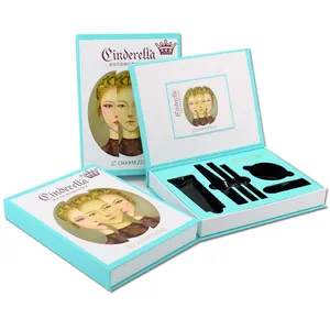 Custom Gedrukt Luxe Boek Vormige Lippenstift Essentiële Olie Crème Verpakking Hardcover Kartonnen Cosmetische Geschenkdoos