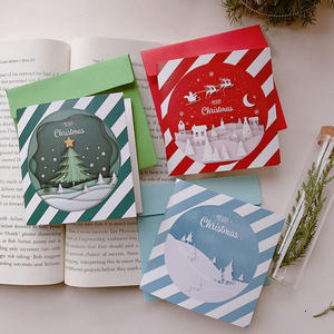 Ensemble <span class=keywords><strong>de</strong></span> cartes <span class=keywords><strong>de</strong></span> vœux <span class=keywords><strong>de</strong></span> Noël avec enveloppe et boîte cadeau - Carte postale <span class=keywords><strong>de</strong></span> remerciement et <span class=keywords><strong>de</strong></span> vœux pour les fêtes d'entreprise, style INS, en <span class=keywords><strong>carton</strong></span> carré - Product Image 5