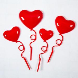 Fille coeur plastique pli libre amour ballon <span class=keywords><strong>anniversaire</strong></span> gâteau topper Saint Valentin décoration plug-in - Product Image 4