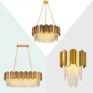 Moderne K9 Kristall-Aufhängungsbeleuchtung runder gold-Kronleuchter zeitgenössische Luxus-Deckenbeleuchtung für Esszimmer-Wohnzimmer
