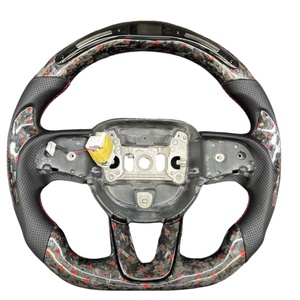 Volante de fibra de carbono forjado LED modificado para Dodge Charger Challenger Hellcat <span class=keywords><strong>2015</strong></span> + <span class=keywords><strong>Jeep</strong></span> <span class=keywords><strong>Grand</strong></span> <span class=keywords><strong>Cherokee</strong></span> Trackhawk <span class=keywords><strong>SRT</strong></span> - Product Image 1