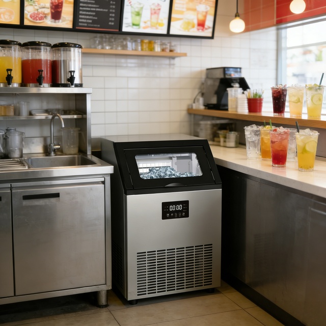 Commercial 50Kg/24Hours Stainless Steel Small Cube Ice Maker for Bar Kitchen Equipment