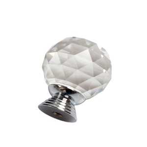 Clear Crystal <b>Glass</b> <b>Door</b> <b>Knobs</b> with Screw Aluminum Alloy Furniture Handle for Kitchen Bedroom Dresser or Villa Use - Product Image 5