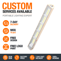 Lampe de travail LED rechargeable personnalisable 1100LM, 5 modes, base magnétique double, fonction batterie externe pour camping, inspection, urgence
