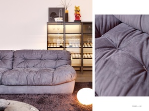 Customize Modular Sponge Leather Cloud High-<b>end</b> Minimalist Living Room Furniture Fabric - Product Image 2