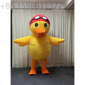 Funtoysアヒルと赤い帽子大人の漫画の動物のコスプレ動物のカーニバルの饗宴のためのインフレータブルマスコットコスチューム