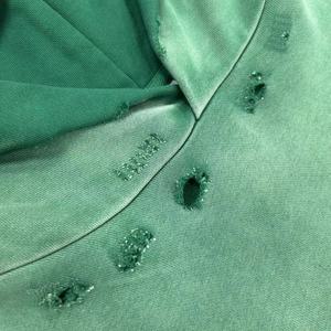 Sweat à capuche vintage pour homme en coton épais, vert délavé à l'acide, effet usé, avec logo personnalisé, coupe oversize, modèle vierge - Product Image 4