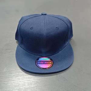 Light Blue Snapback <b>Cap</b> 6-Panel Adjustable <b>Flat</b> Brim Unisex Casual Twill Baseball Hat Solid Color Adult Fit - Product Image 2