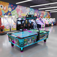Table de hockey sur air en métal pour salle de jeux commerciale, machine de jeu à monnayeur pour 2 joueurs avec lumières LED et son, garantie 1 an