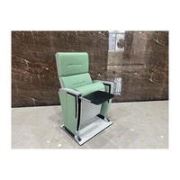 Chaise pliante ergonomique et durable en bois massif traditionnel et en alliage d'aluminium pour théâtre, auditorium, stade, école, hôpital