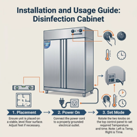 Sterilisator Udara Panas Profesional 800L Suhu Tinggi Pintu Ganda Kabinet Disinfeksi Dapur Komersial Baja Tahan Karat 5 Tahun Garansi