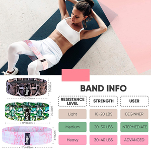 Le bande di resistenza della fascia dell'anca di forma fisica del bottino del tessuto di addestramento di vendita caldo esercitano la banda su ordinazione dei stivaletti del tessuto - Product Image 3