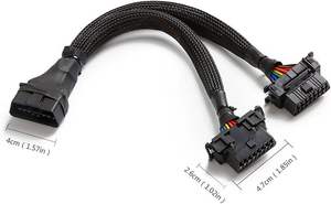 Cable adaptador OBD2 de 16 pines Extensión del divisor OBD II con 1 arnés de cableado de división macho y hembra 2 - Product Image 4