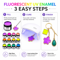 Émail fluorescent auto-nivelant UV TIMESRUI pour bijoux et cloisonné, durcissement UV, finition haute brillance pour le remplissage de cadres métalliques et l'artisanat
