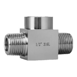 Stainless Steel Tee Fitting 1/2 Inch 316L Internal And External Thread Square Section ASTM Standard - Product Image 3