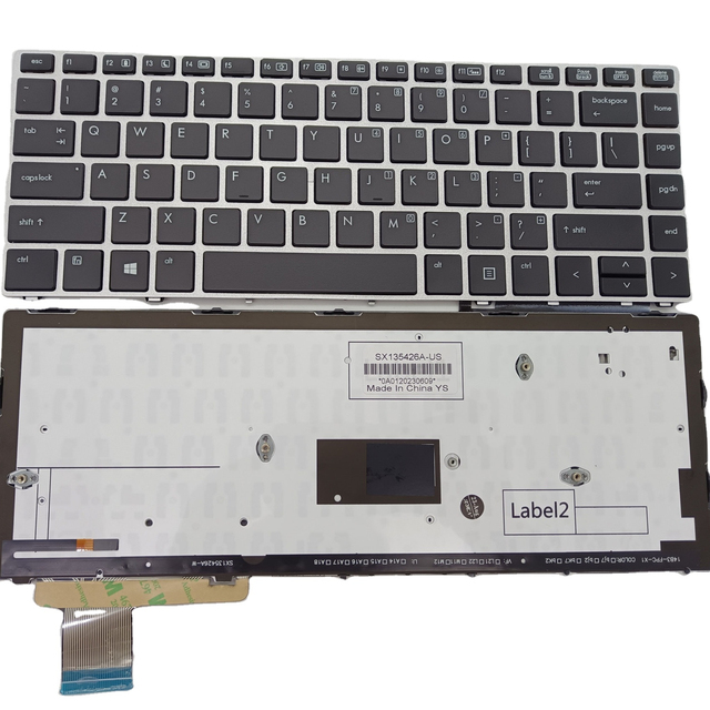 New Repair Replacement Laptop Keyboard for 9470M US Layout Notebook Keyboard with Backlit with Trackpointer Silver Frame