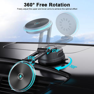 แบบไร้สายพับเก็บได้อย่างรวดเร็วสำหรับที่ชาร์จในรถยนต์ติดตั้งเซนเซอร์อัจฉริยะ15W ชนิด C ที่วางโทรศัพท์ในแดชบอร์ดสุญญากาศแม่เหล็กสำหรับ S9 S10 - Product Image 5