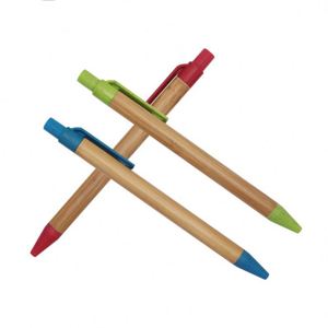 Manufacturer Wholesale Custom Logo Eco Friendly Bamboo Wood Ball Pen 1.0mm Blue/Black Ink Promotional - Product Image 1