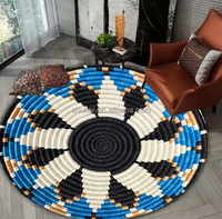 Tapis de panier coloré africain à motif Moseb éthiopien traditionnel personnalisé en 3D, vente en gros, tapis de café Habesha pour la décoration de mariage
