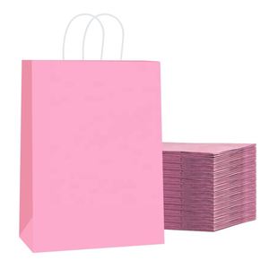 Medium Size <b>Paper</b> Gift Bags with Handles 6.3*3.1*8.7 in Kraft Small Party Bags 20 Solid Colors - Product Image 1
