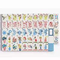 Babyblau 4-Spieler UV-Druck Acryl Amerikanische Mahjong-Steine Benutzerdefinierte Tinte 160 Lucite Benutzerdefiniertes Logo Indoor Luxus-Mahjong-Spielset