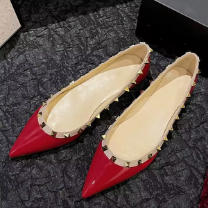 Zapatos casuales de mujer con remaches planos, zapatos de vestir de charol con punta, sandalias de tacón modernas, zapatos de fiesta elegantes casuales, zapatos de salón. - Product Image 4