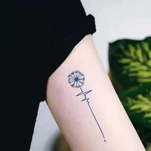 Adesivi tatuaggi temporanei impermeabili Semi permanenti 100% inchiostro a base vegetale battito cardiaco realistico parole ispiratrici inglesi - Product Image 2