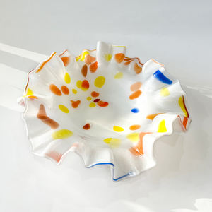 تخفيضات هائلة على شكل سلة زهور إبداعية غير منتظمة اللون لوحة زجاجية كريستالية نقطة خالية من الرصاص أطباق فواكه أطباق طعام - Product Image 4