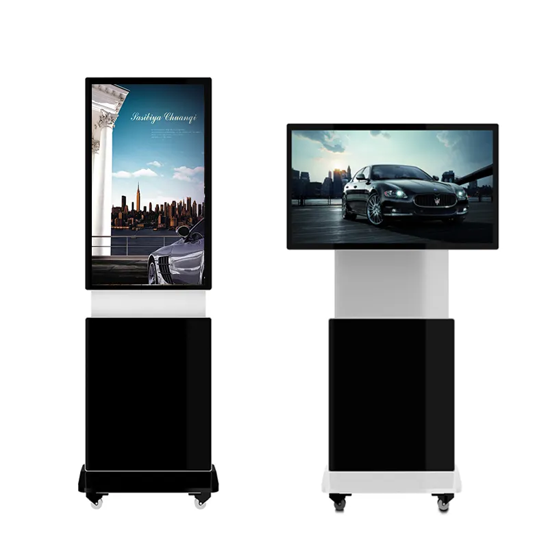 2023 Новое поступление, Раздельный экран высокого качества, 43 49 55 дюймов, вращающийся рекламный дисплей, напольный стоячий Тотем для торгового центра