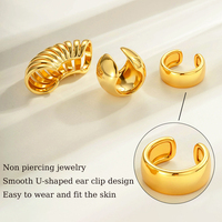 HENGSEN Design Meilleures ventes Manchette d'oreille en cuivre plaqué or 18 carats, non percée, pour cartilage, Bijoux pour femme