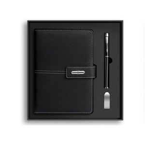 Coffret Cadeau Luxe Personnalisable pour Journal d'Affaires : Carnet A5 avec Stylo et Clé USB, Ensemble Cadeau Personnalisé avec Logo - Product Image 3