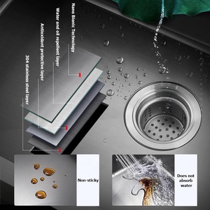 Kinglions Ensemble d'évier de <span class=keywords><strong>cuisine</strong></span> en acier inoxydable de 30 pouces, accessoires à double cuvette avec <span class=keywords><strong>lavabo</strong></span> à légumes à deux trous - Product Image 6