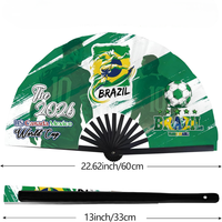 Große holografische Sport-Faltfächer aus umweltfreundlichem Kunststoff für Damen mit Cartoon-Muster – WM-Fußball-Dekorationsgeschenk