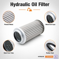 Filtre à huile hydraulique d'origine Hitachi pour excavatrice ZX30U-2 ZX35U-2 ZX20U-5A ZX35U-5A ZX35U-5B ZX50U-5B ZX55UR-5B ZX60C-6A