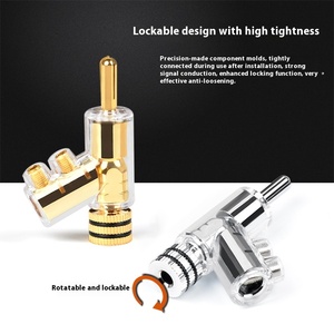 Audiophile hochpräzise Steck verbinder aus reinem Kupfer Vergoldete selbstsicher nde Bananenstecker-Lautsprecher kabel klemme - Product Image 3