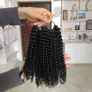 Extensions de cheveux humains bouclés crépus noirs naturels de haute qualité pour tresses au crochet – Vente en gros - Product Image 4