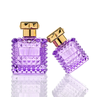 Botella de Perfume de Lujo Personalizada en Color Morado, 50ml 100ml, con Caja de Diseño Lujoso y Pulverizador de Niebla Fina